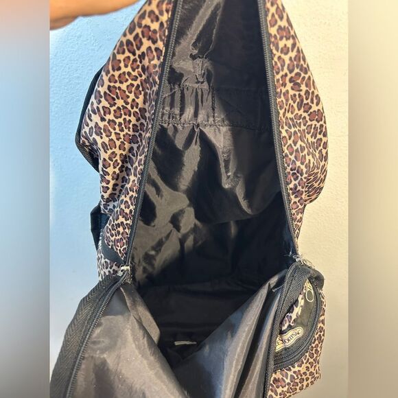 Lesportsac LEOPARD BACKPACK BLACK BROWN ANIMAL PRINT CHEETAH TRAVEL Candace - Picture 14 of 16
